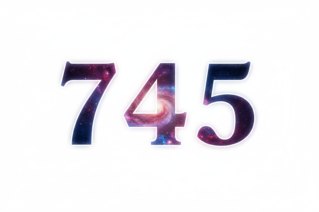 745 in a galaxy old english font. I the numbers to glow & i want the background to be white